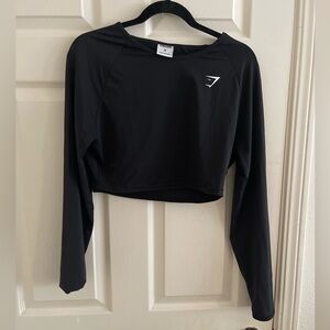 Gymshark Training Long Sleeve Crop Top in Black